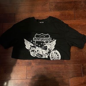 Drop Shoulder Letter Graphic Crop Tee